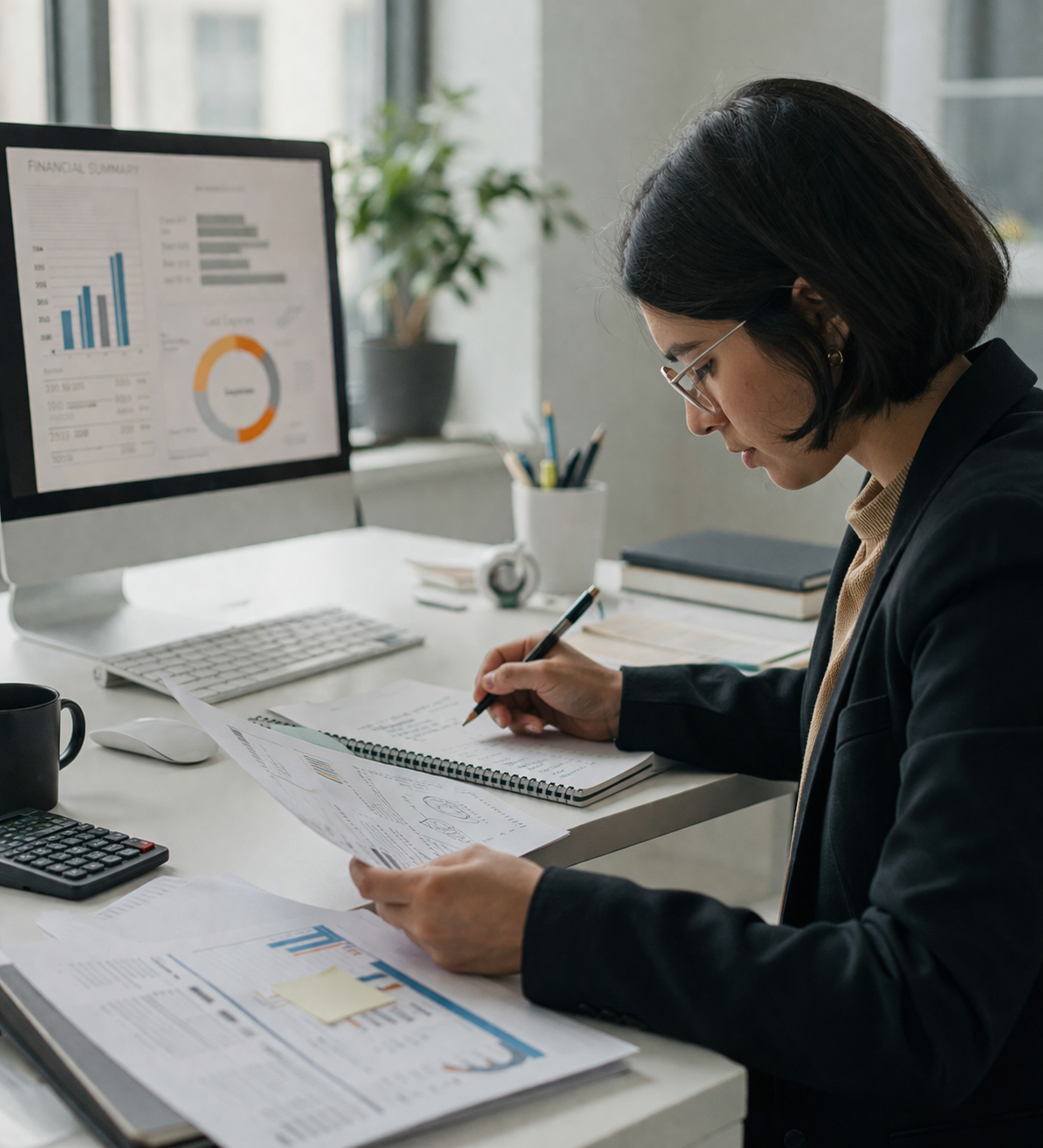 Focused work in a modern office Focused work in a modern office